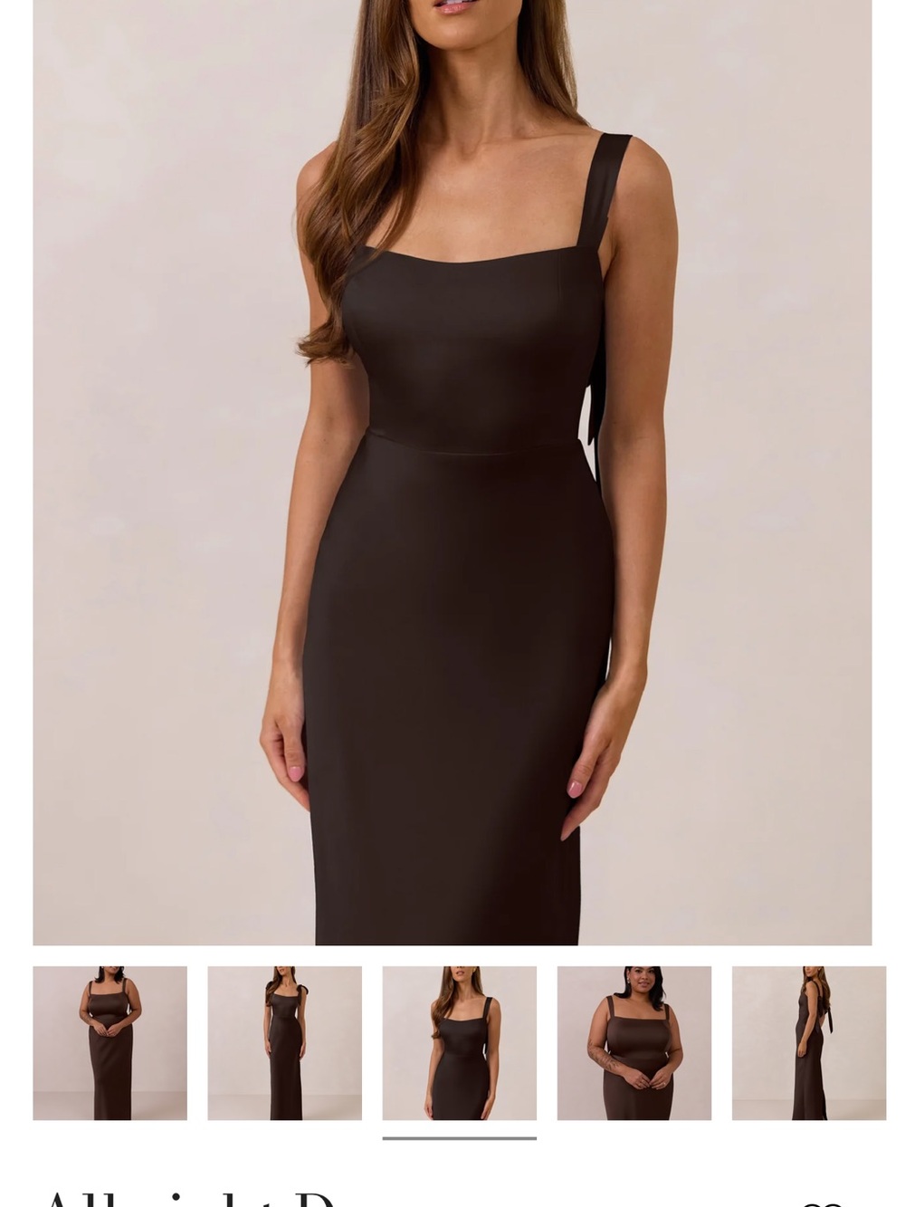 Park & Fifth Brown Square Neck Midi Sheath Dress